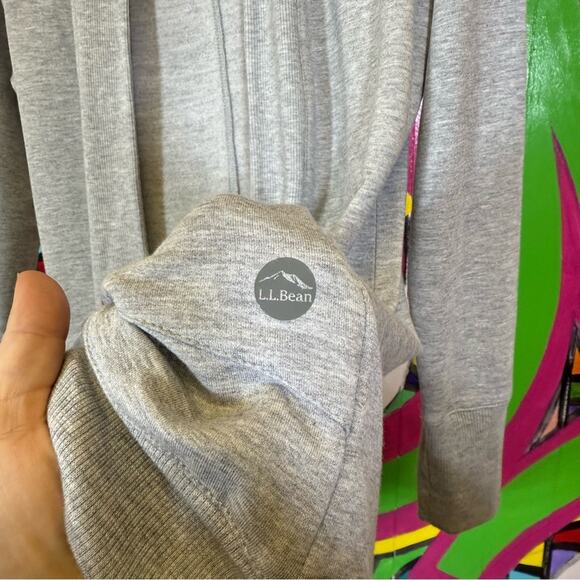 L.L. Bean, Gray Cardigan Sweater with Relaxed Fit. Size Small Petite. - Picture 3 of 5